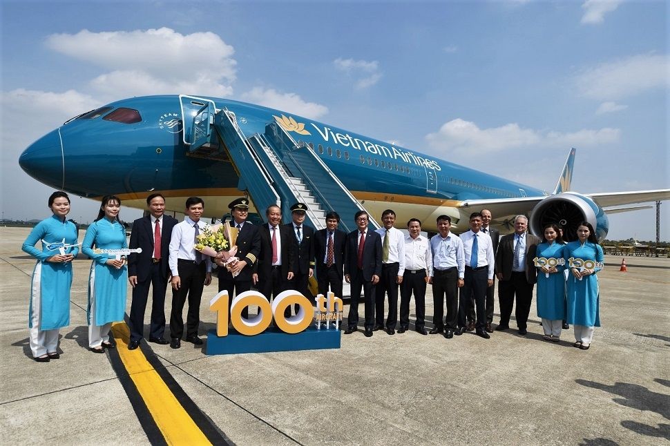 越南航空第100架飛機(jī)——一架波音787-10。來源：越南航空